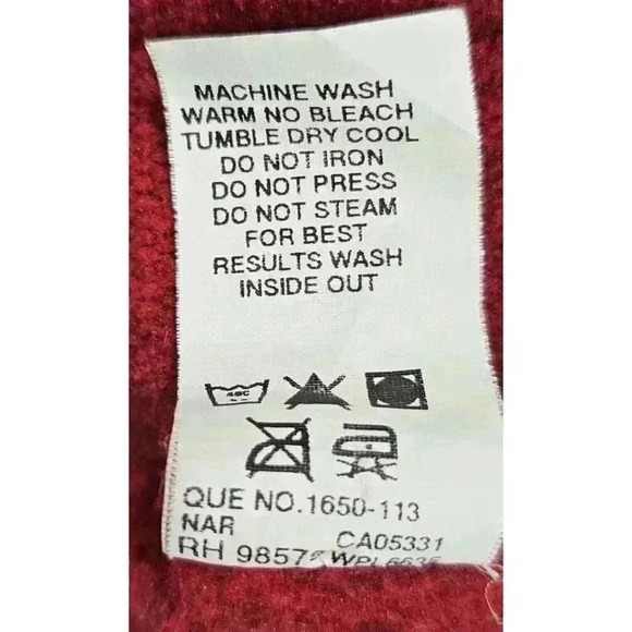 Woolrich Women's Pullover Zip Sweater Size Lg Snowflake Red Nordic‎ - Picture 9 of 9